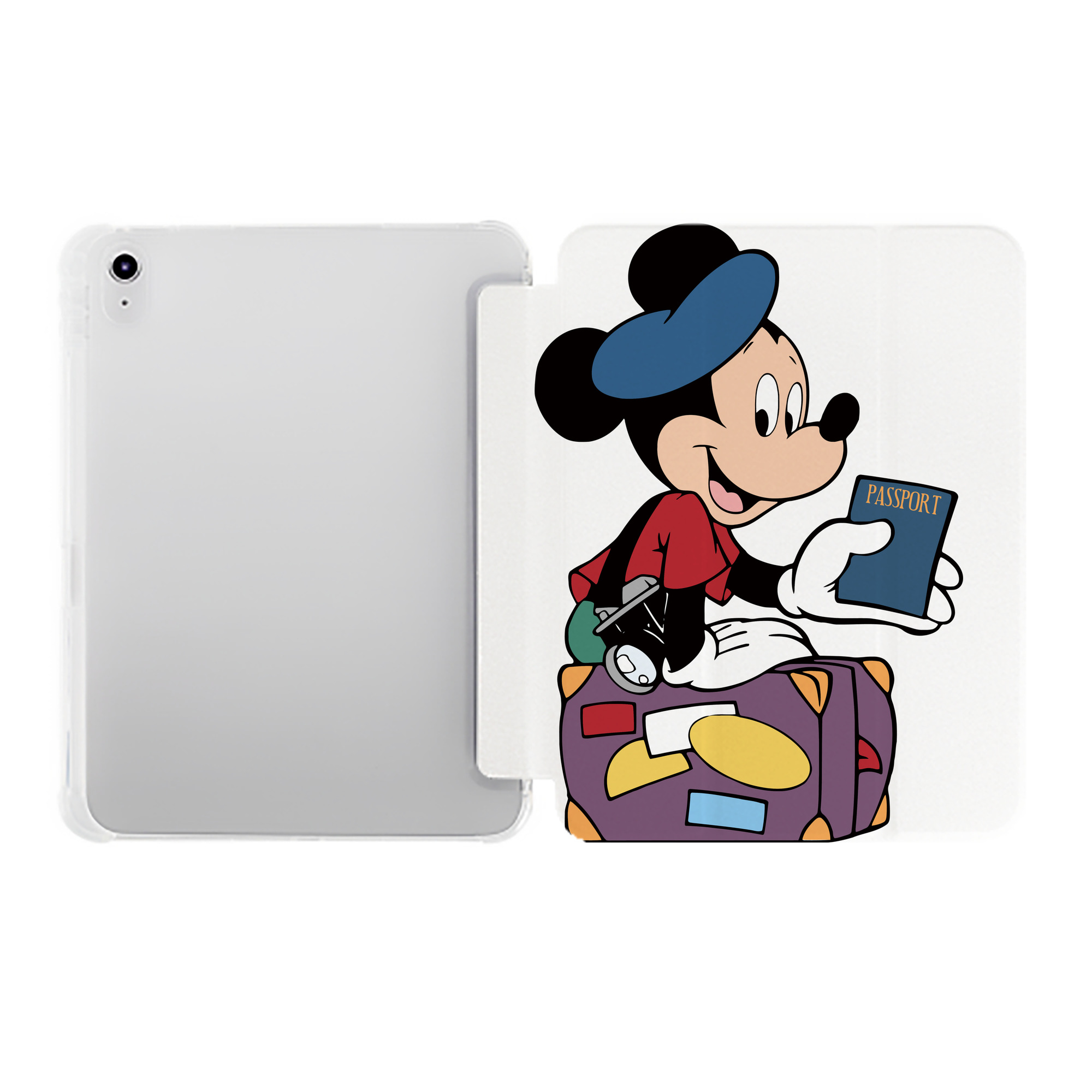（画像用） ミッキーマウス Mickey Mouse IPad ケース ペン収納付き 三つ折りスタンド PUレザー×シリコン 対応機種9.5/10.5/10.9インチ
